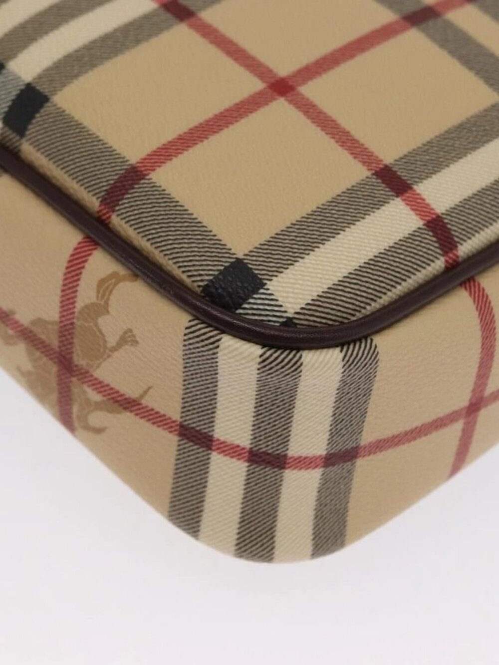 BURBERRY Nova Check Clutch Bag PVC Leather Beige Auth BA10320M - Picture 5 of 16